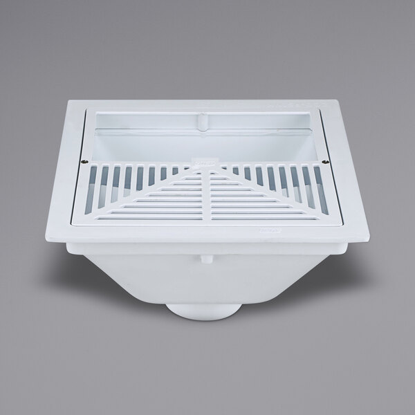 Zurn FD2370PV3H 14" x 14" PVC Floor Sink with 3" Hub Connection, 5 5/