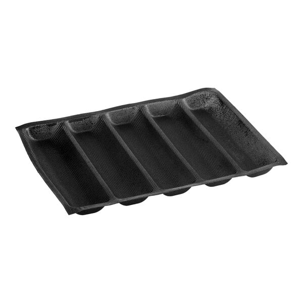 Baker's Lane 5 Compartment Sub Sandwich Silicone Bread Mold - 12" x 2 15/16" Cavities