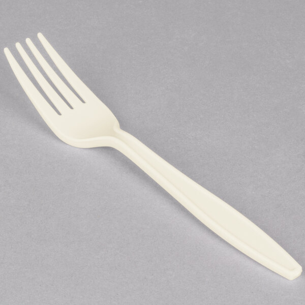 71/8" Compostable Cornstarch Fork Heavy Weight 100/Pack