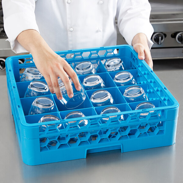 Carlisle OptiClean 16 Compartment Tilted Cup Rack with One Extender RC16-114