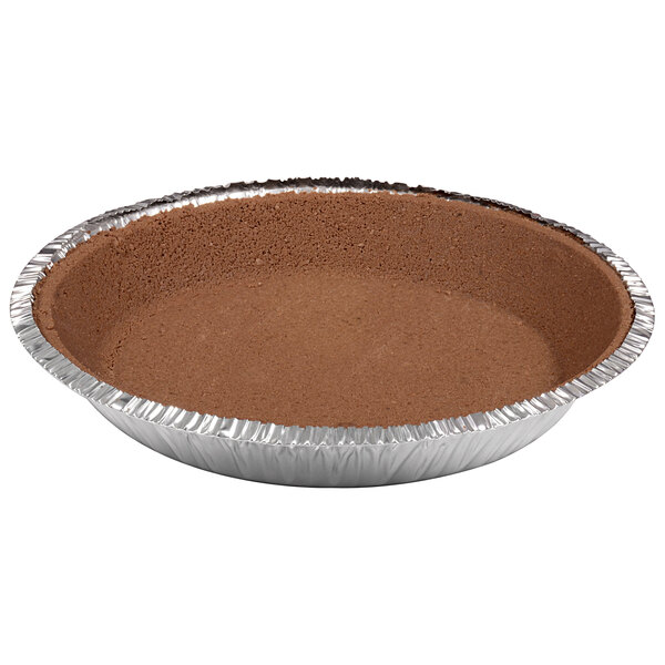 A Keebler chocolate pie in a tin.