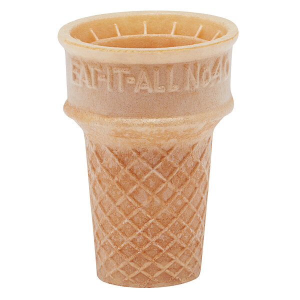A Keebler Eat-It-All cake cone with the word "faith" on it.