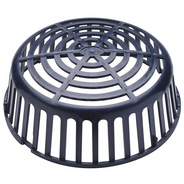 A Zurn Polyethylene dome strainer with a circular design and holes.