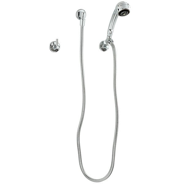A Zurn Temp-Gard handheld shower head and hose.