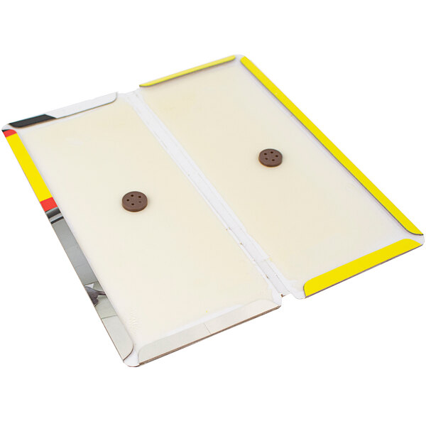 Two white and yellow rectangular Victor Pest Hold-Fast Rat Glue Book boxes with brown buttons on top.