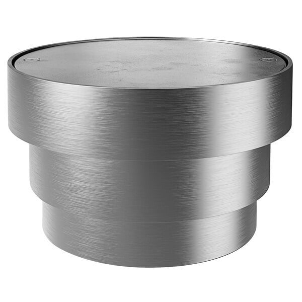 a silver cylinder with a lid