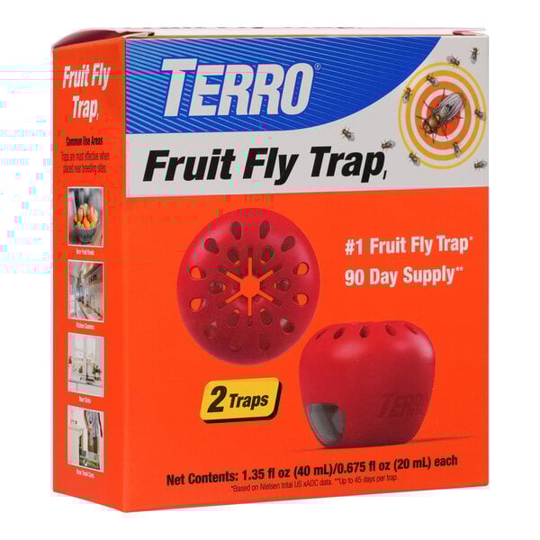 A box of Terro fruit fly traps.