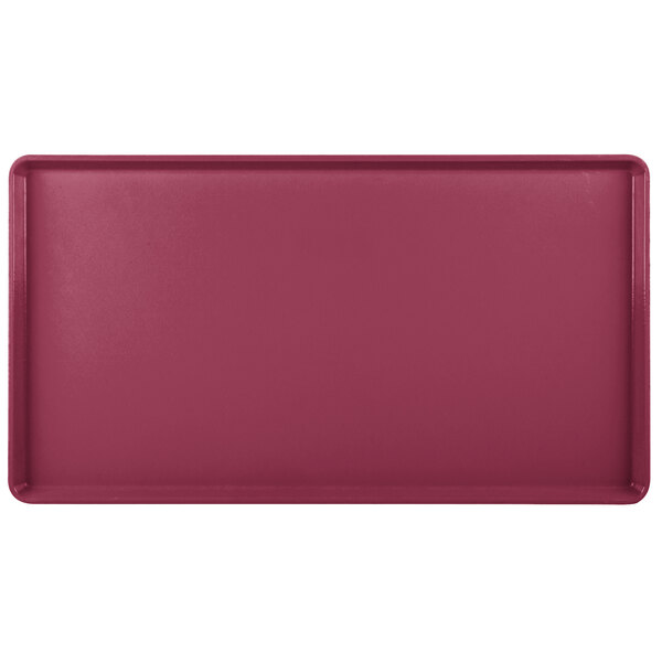 A rectangular cherry red tray.