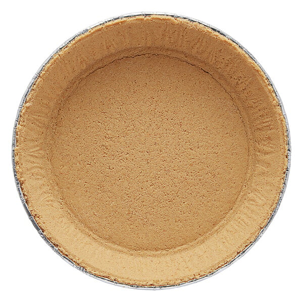 A Keebler graham pie crust in a tin.