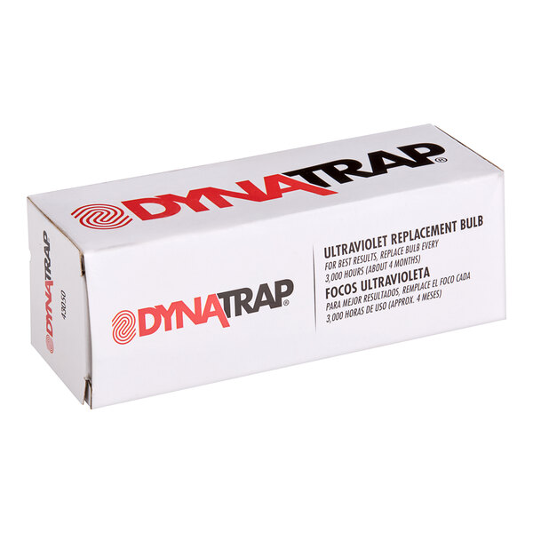 The white box for a DynaTrap 43050 replacement light bulb with red text.