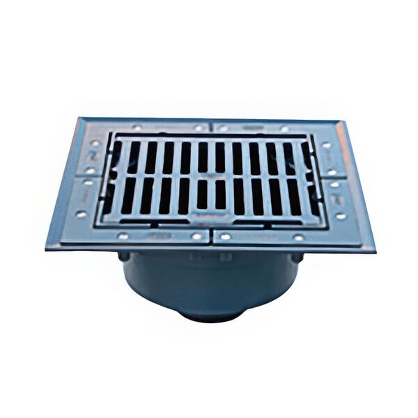 A Zurn heavy-duty parking structure drain grate over a drain.