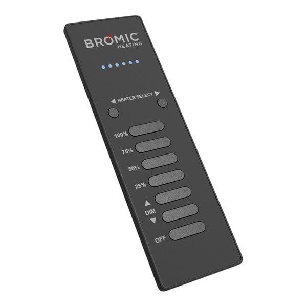 A Bromic Smart Heat wireless dimmer remote control with buttons.
