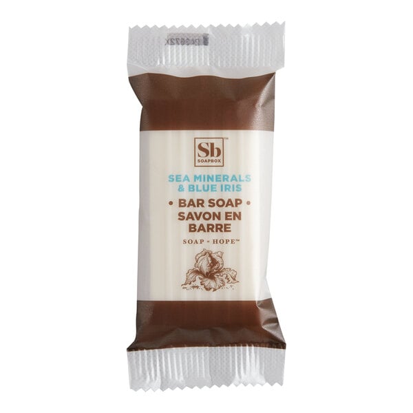 Soapbox 0.68 oz. Sea Minerals and Blue Iris Soap Bar   - 550/Case