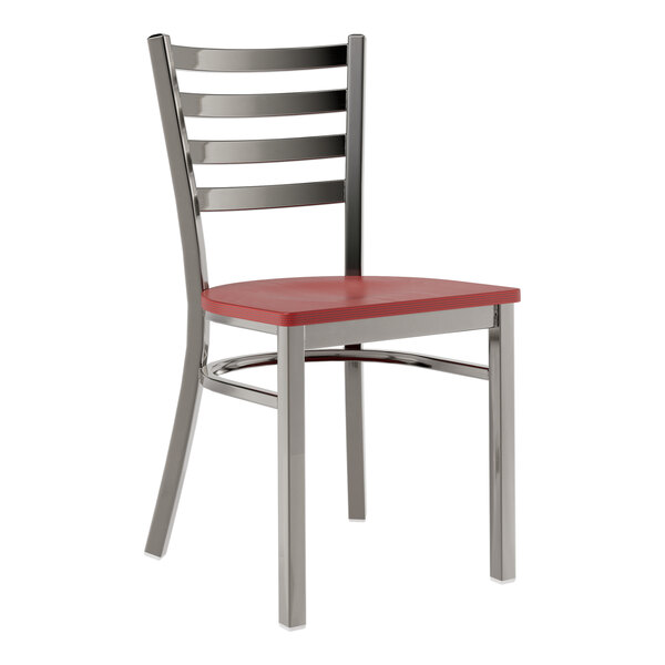 A Lancaster Table & Seating ladder back chair with a mahogany seat.