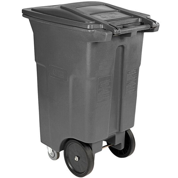 Toter ACC64-54647 64 Gallon Gray Rectangular Rotational Molded Wheeled ...