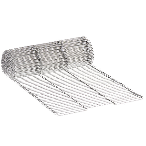 A roll of wire mesh on a white background.