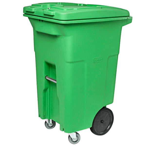 Toter ACG64-00LIM Organics 64 Gallon Lime Green Rectangular Caster Cart ...