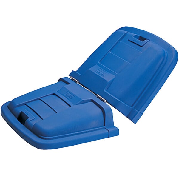 a blue plastic lid on a white background