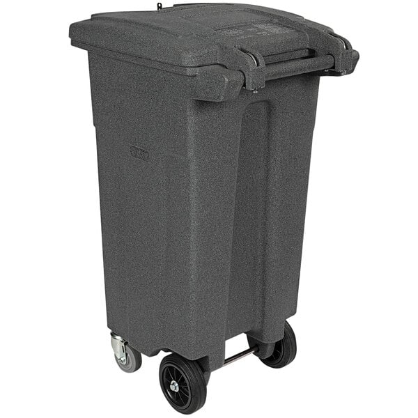 A grey Toter rectangular wheeled secure document management cart.