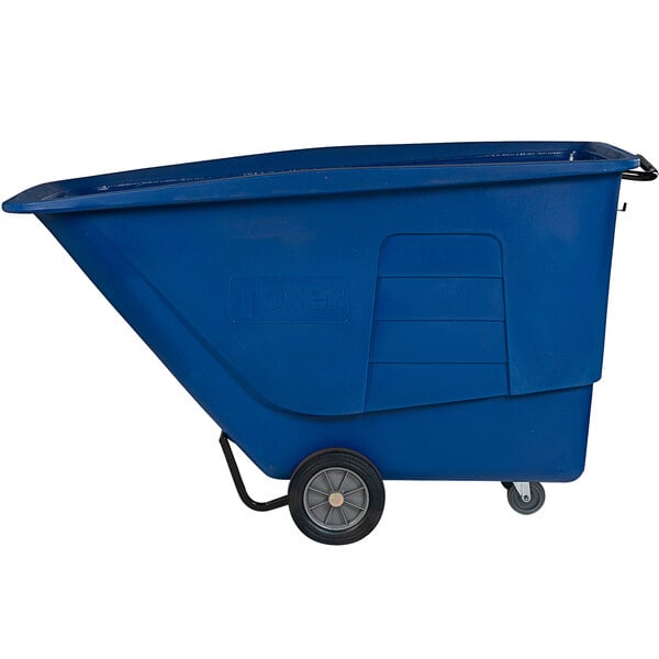 A blue Toter tilt truck with wheels.