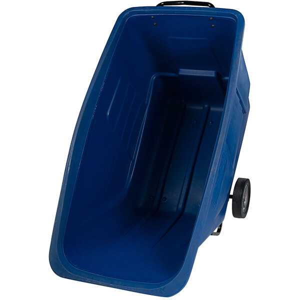 A blue Toter tilt truck with wheels.