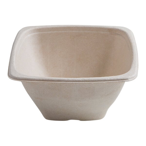 A square tan Fineline bowl with a white background.