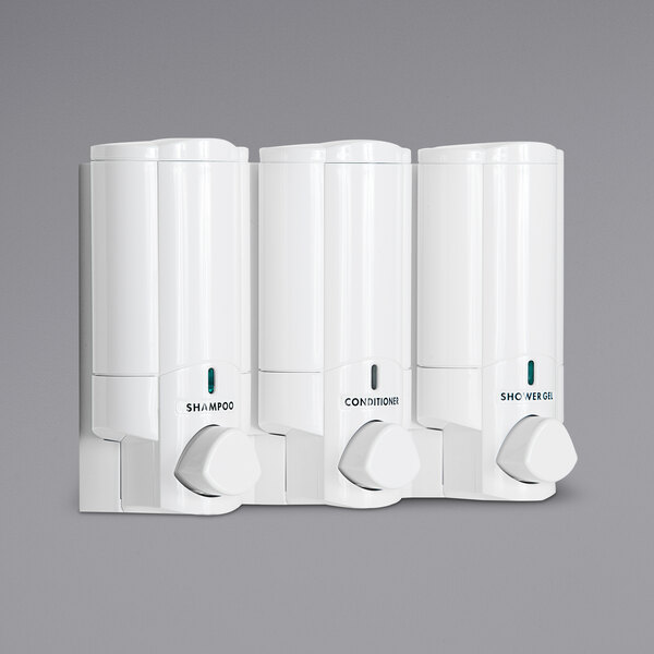 Dispenser Amenities 37350 Aviva 30 oz. Solid White 3Chamber Wall
