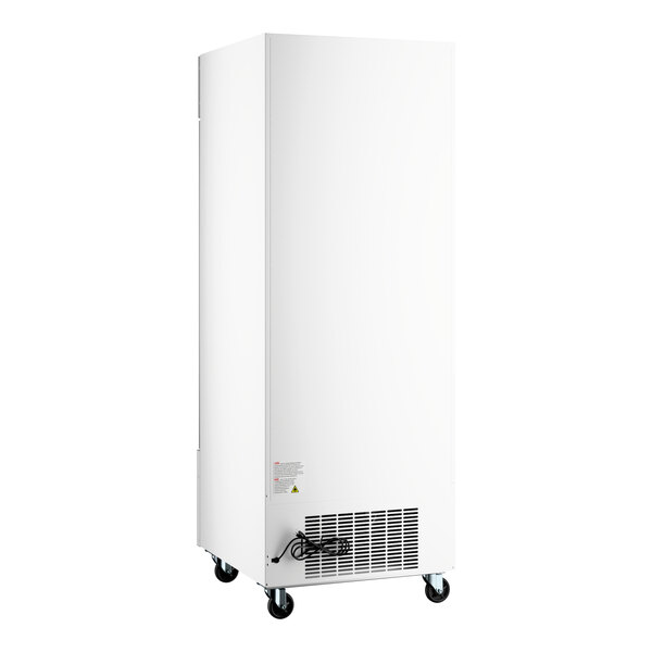 Avantco GDC-24F-HC 31 1/8" White Swing Glass Door Merchandiser Freezer with LED Lighting and Customizable Panel