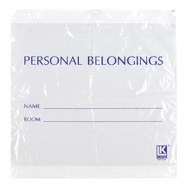 LK Packaging PB20203DSW 20" x 3" x 20" Opaque White Personal Belongings Bag with Cordstring Closure - 250/Case