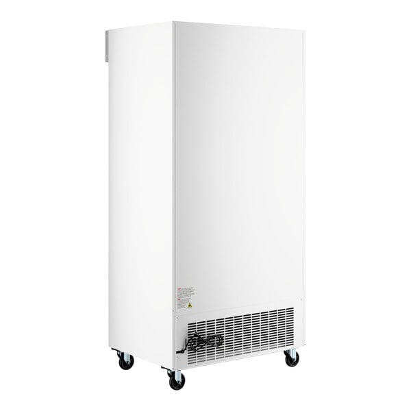 Avantco GDS-33-HCW 40" White Sliding Glass Door Merchandiser Refrigerator with LED Lighting and Customizable Panel