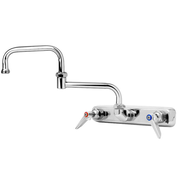 T&S B1137 Wall Mounted Workboard Faucet with 8" Centers 18" Double Jointed Swing Nozzle