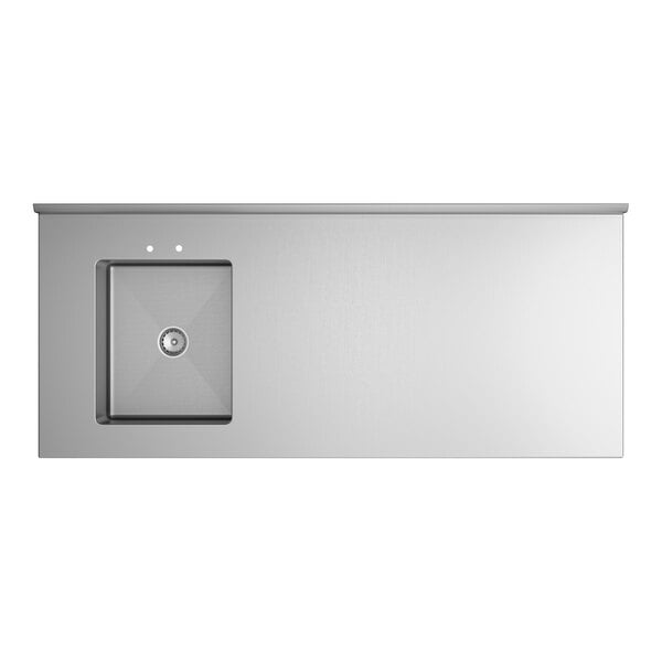 Regency 30" x 72" 16 Gauge Stainless Steel Work Table with Left Sink and Cross Bracing