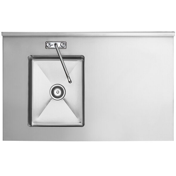 Regency 30" x 48" 16 Gauge Stainless Steel Work Table with Left Sink, Faucet, and Cross Bracing