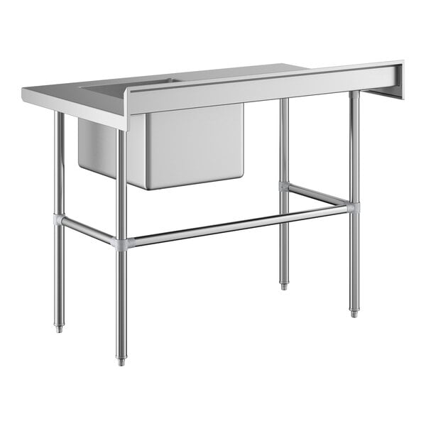 Regency 30" x 48" 16 Gauge Stainless Steel Work Table with Right Sink and Cross Bracing