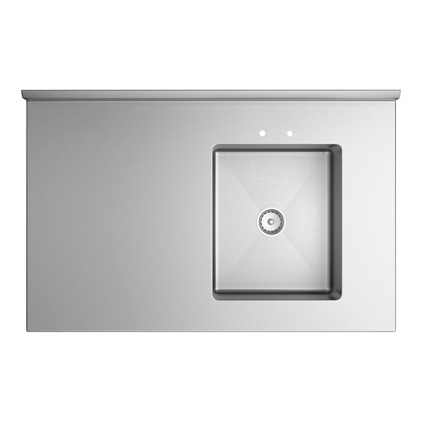 Regency 30" x 48" 16 Gauge Stainless Steel Work Table with Right Sink and Cross Bracing