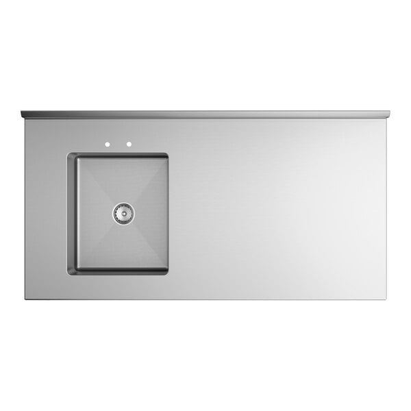 Regency 30" x 60" 16 Gauge Stainless Steel Work Table with Left Sink and Cross Bracing