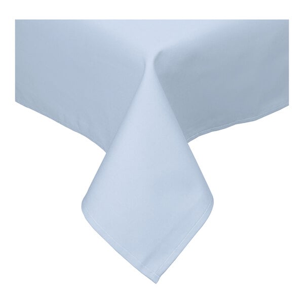 A light blue Intedge tablecloth with a folded edge.