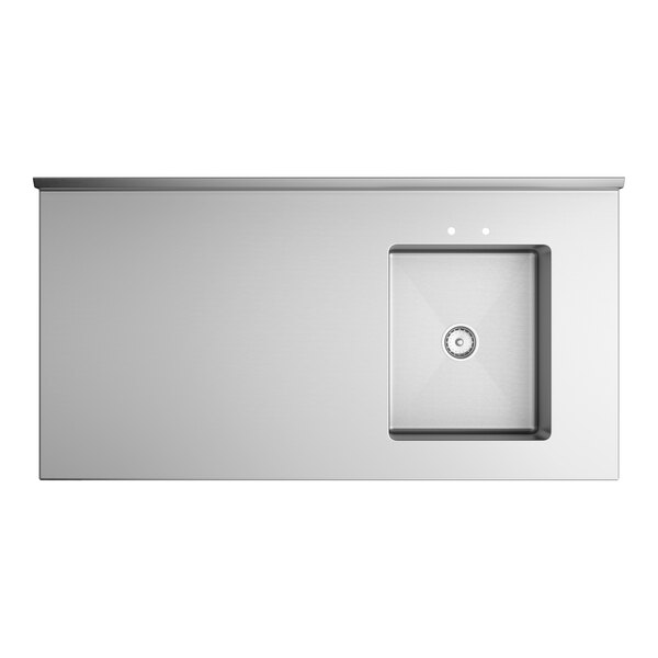 Regency 30" x 60" 16 Gauge Stainless Steel Work Table with Right Sink and Cross Bracing