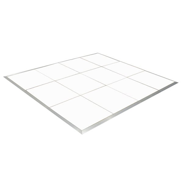 A white square Palmer Snyder portable dance floor tile.