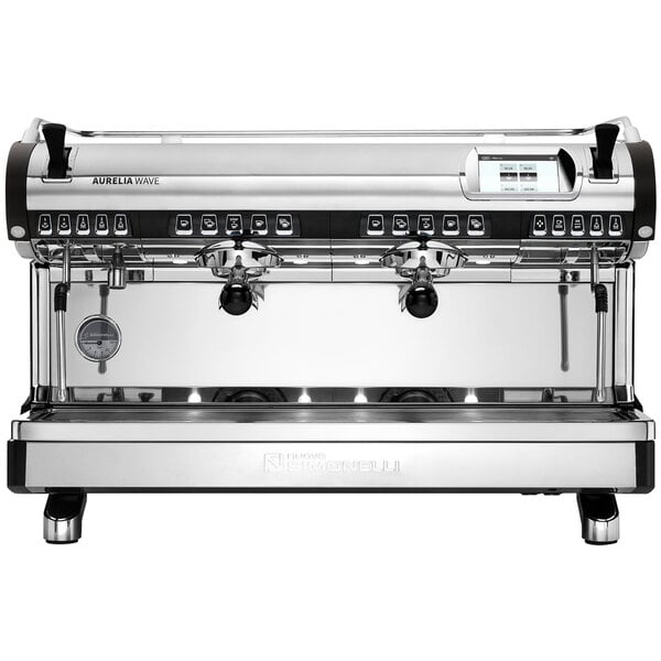 a silver espresso machine