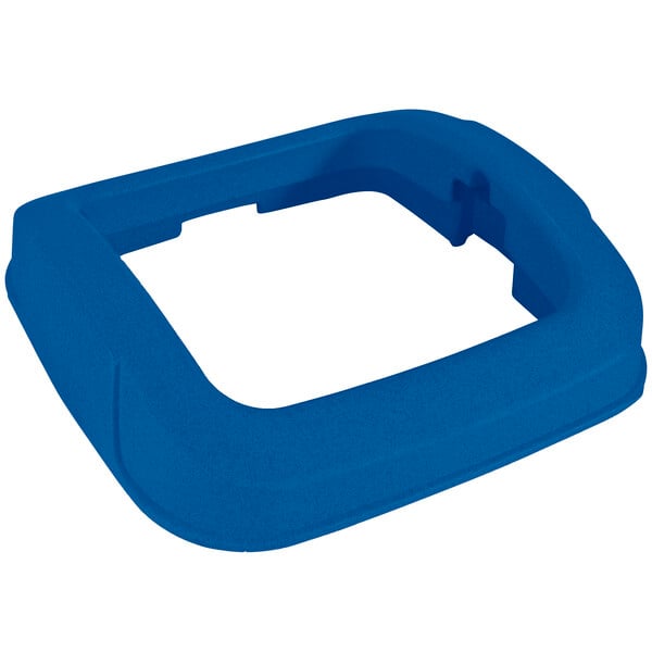 A blue square open-top lid with a hole in the middle.