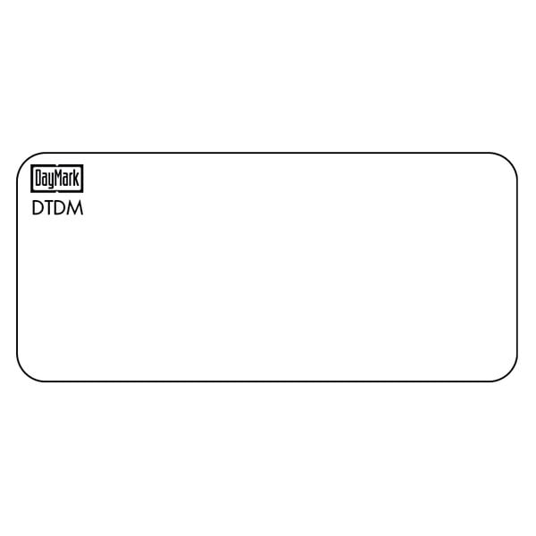 A white rectangular DayMark Dissolvable label with black text.