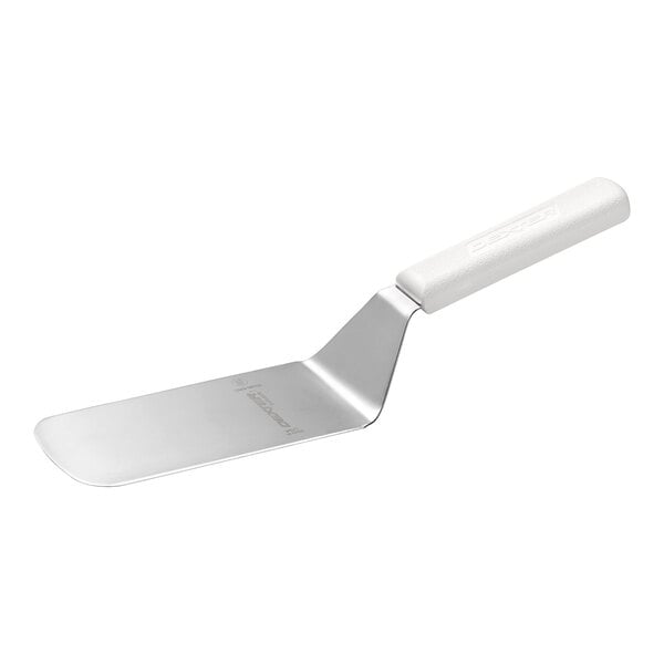 Dexter-Russell 16383 Sani-Safe 6" x 3" Round Corner Solid Turner - Polypropylene Handle