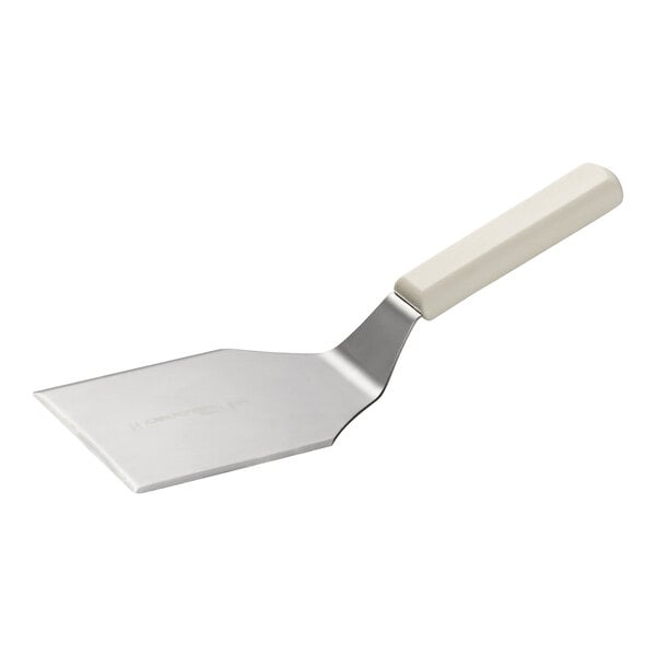 Dexter-Russell 31648 Basics 5" x 4" Beveled Edge Solid Hamburger Turner - Plastic Handle