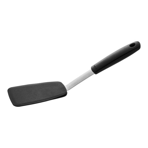 OXO 1071536 Good Grips 11 1/4" High Heat Black Silicone Flexible Solid Spatula / Turner