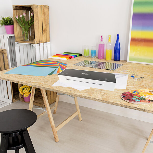 a colorful striped table top