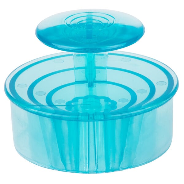 A blue plastic Ateco container with a lid.