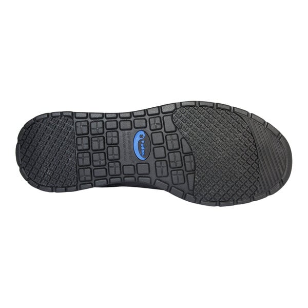 The black sole of a Men's 5181 Fangs shoe with blue rubber accents.