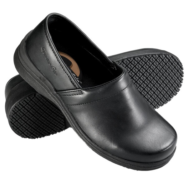 Black Non Slip Slip-On Leather Shoe