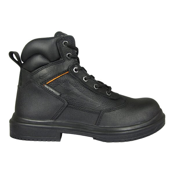 Genuine Grip® 7800 Men's Size 12 Wide Width Black Injection Waterproof Steel Toe Non Slip Full Grain Leather Boot